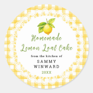 Homemade Lemon Loaf Cake Label
