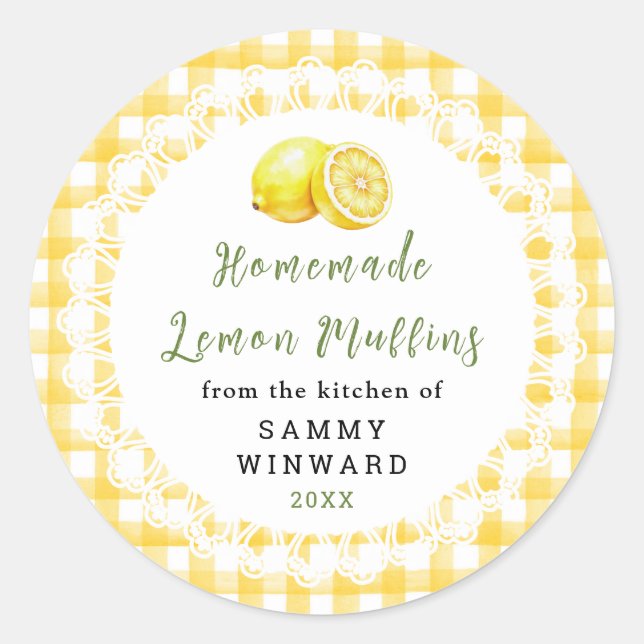 Homemade Lemon Muffin Label (Front)
