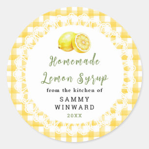Homemade Lemon Syrup Bottle Label