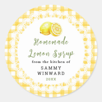 Homemade Lemon Syrup Bottle Label