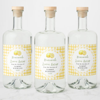 Homemade Lemon Syrup Bottle Label