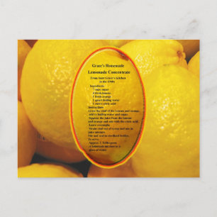 Homemade Lemonade Concentrate Recipe Postcard