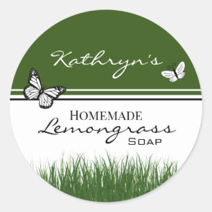 Homemade Lemongrass Soap Personalised Classic Round Sticker