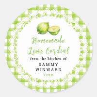 Homemade Lime Cordial Bottle Label