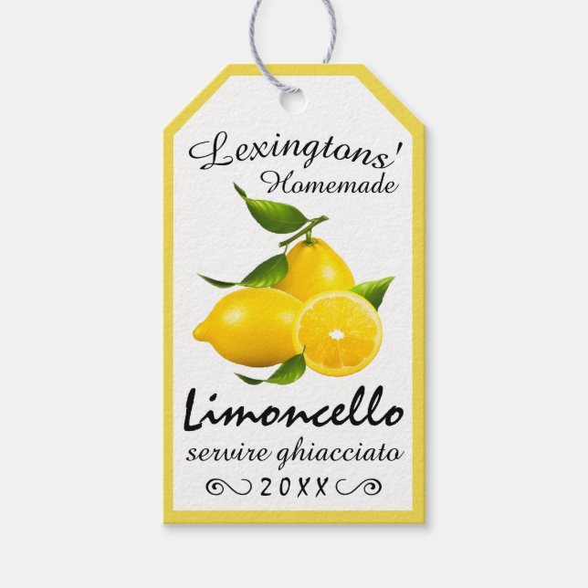 Homemade Limoncello Bottle Hang Tag | (Front)