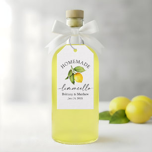 Homemade Limoncello Calligraphy Watercolor Lemon Gift Tags