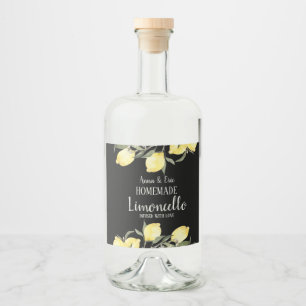 Homemade Limoncello Elegant Modern Wedding Liquor Bottle Label