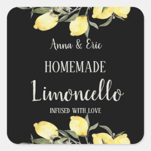 Homemade Limoncello Elegant Modern Wedding Square Sticker