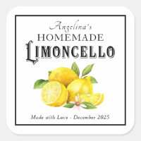 Homemade Limoncello Italian Liqueur with Name