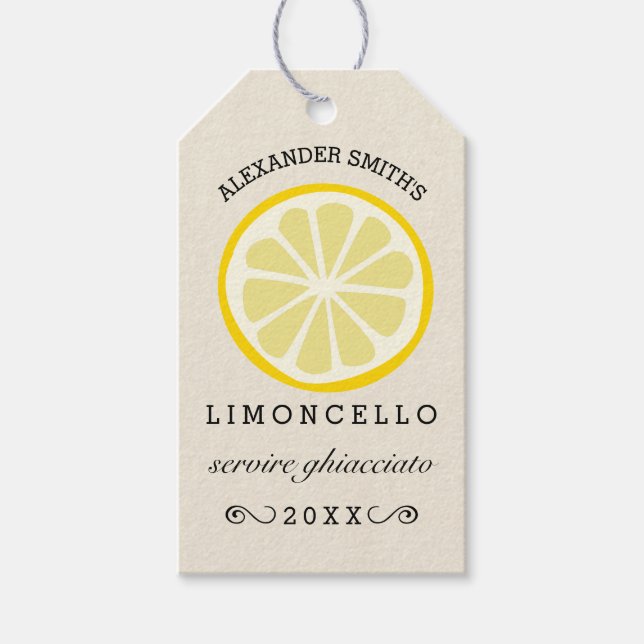Homemade Limoncello Tag | Bottle (Front)