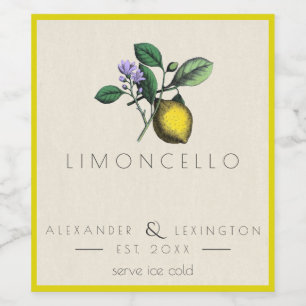 Homemade Limoncello Vintage Bottle Label  