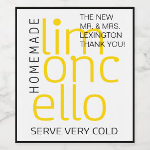 Homemade Limoncello Wedding Guest Favour Label  