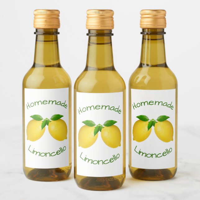 Homemade Limoncello Wine Label (Bottles)