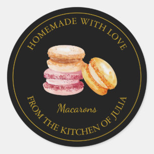 Homemade Macaron Label   Black