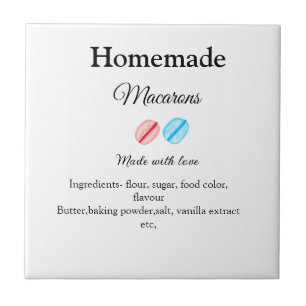 Homemade macarons add ingredients made with love b ceramic tile