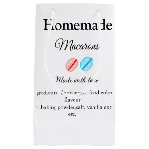 Homemade macarons add ingredients made with love b small gift bag