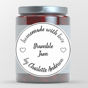 Homemade Made with Love Heart Jelly Jam Canning Classic Round Sticker