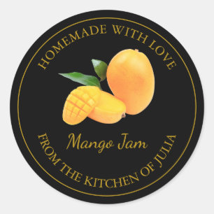 Homemade Mango Jam Label   Black