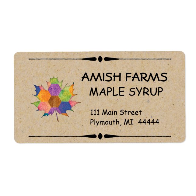 Homemade Maple Syrup Shipping Label (Front)