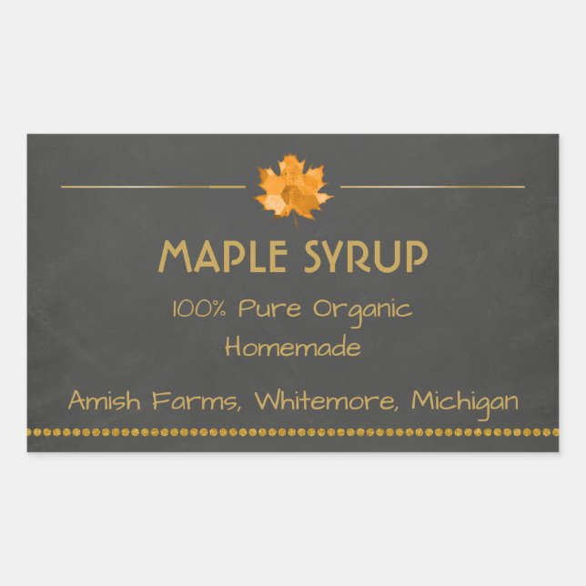 Homemade Maple Syrup Sticker for Jars (Front)