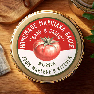 Homemade marinara sauce with basil and garlic classic round sticker