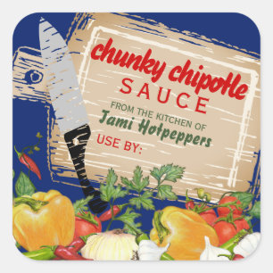 Homemade Mexican salsa personalized canning Square Sticker