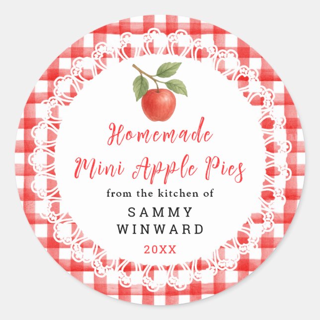 Homemade Mini Apple Pies Label (Front)