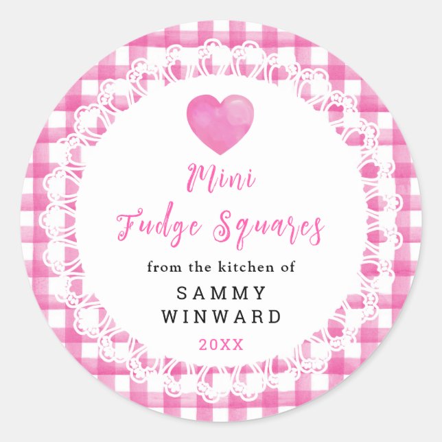 Homemade Mini Fudge Squares Label (Front)