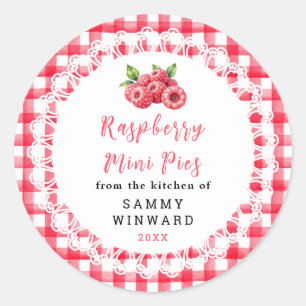 Homemade Mini Raspberry Pie Label