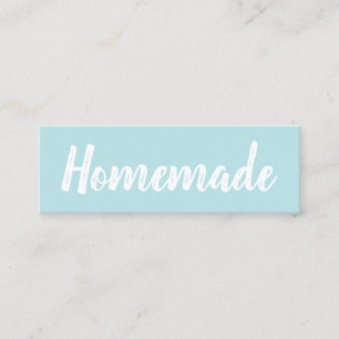 Homemade minimalist modern simple pastel blue mini business card