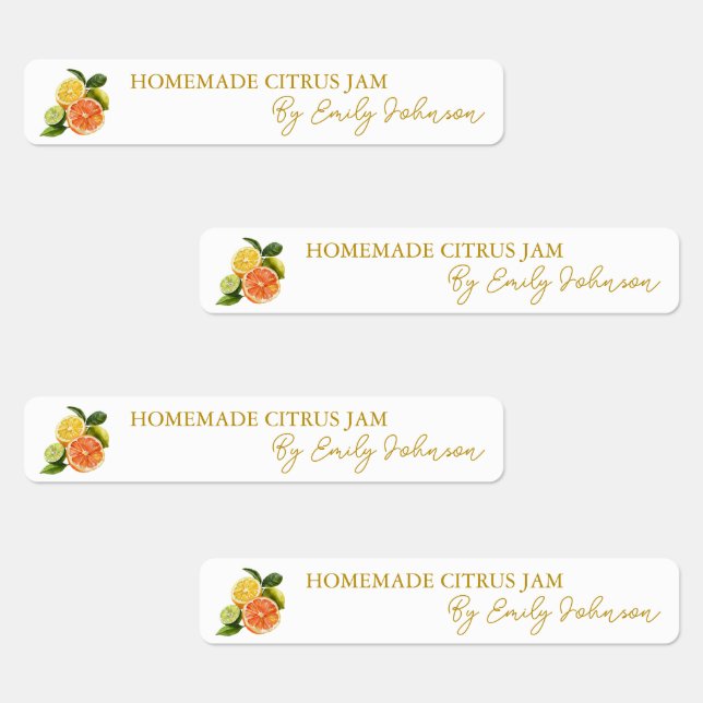 Homemade Mixed Citrus Jam Thin Seal Label (Group)