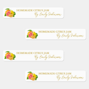 Homemade Mixed Citrus Jam Thin Seal Label