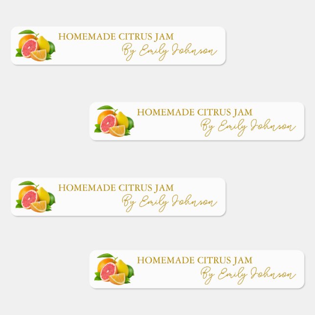 Homemade Mixed Citrus Jam Thin Seal Label (Group)