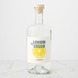 Homemade Modern Cream Love Limoncello Liquor Bottle Label