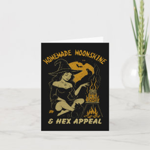 Homemade Moonshine And Hex Appeal Halloween Witch Card