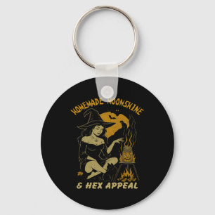 Homemade Moonshine And Hex Appeal Halloween Witch Key Ring