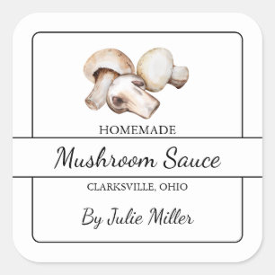 Homemade Mushroom Sauce Square Label