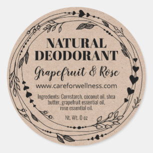 Homemade Natural Handmade Deodorant Labels
