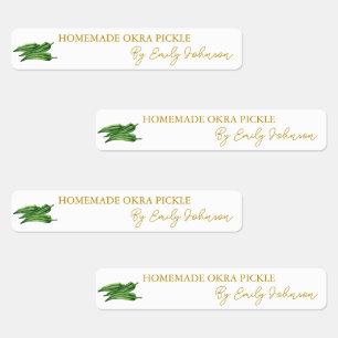 Homemade Okra Pickle Thin Label
