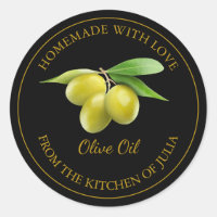 Homemade Olive Oil Label | Black