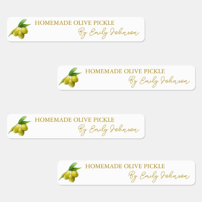 Homemade Olive Pickle Thin Label (Group)