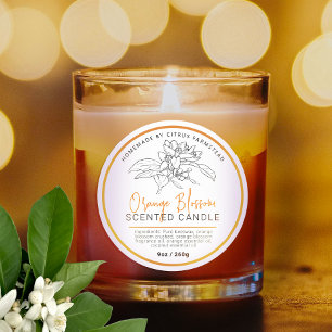 Homemade orange blossom candle ingredients classic round sticker