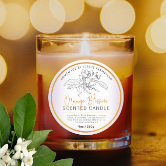 Homemade orange blossom candle ingredients classic round sticker