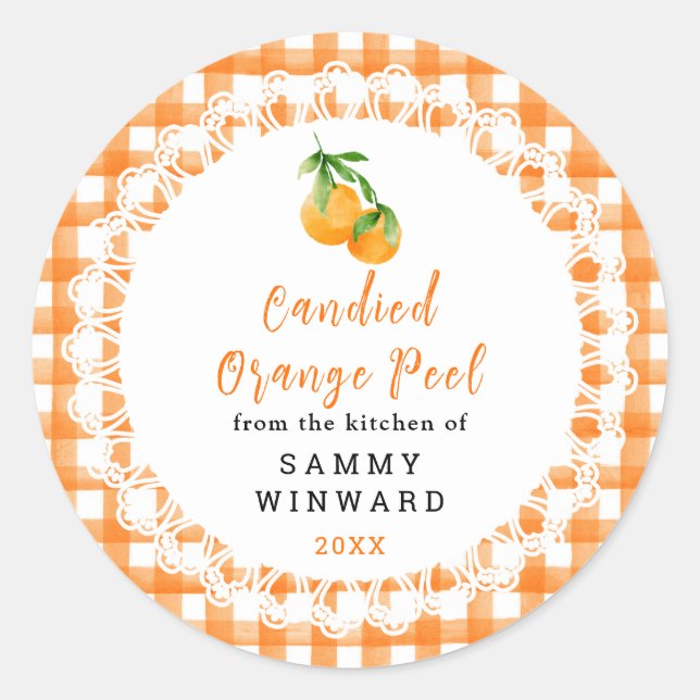 Homemade Orange Candied Peel Label (Front)