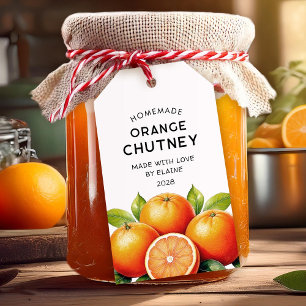 Homemade orange chutney pantry label