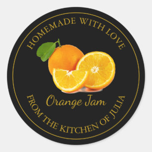Homemade Orange Jam Label   Black