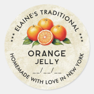 Homemade Orange jelly vintage style label