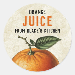 Homemade Orange Juice vintage style Labels