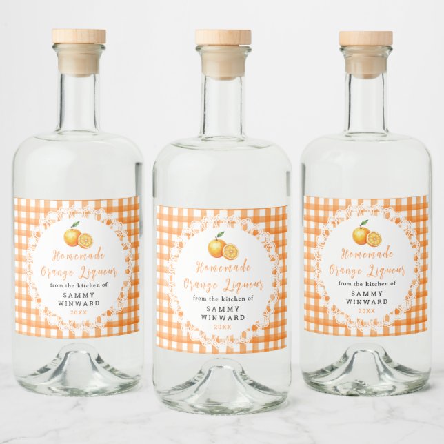 Homemade Orange Liqueur Bottle Label (Bottles)
