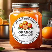 Homemade Orange marmalade canning label